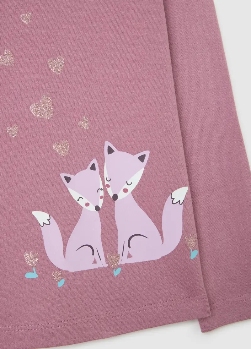 Maglia Da Bambina In Puro Cotone Rosa Regular Fit, Rosa miniatura 3