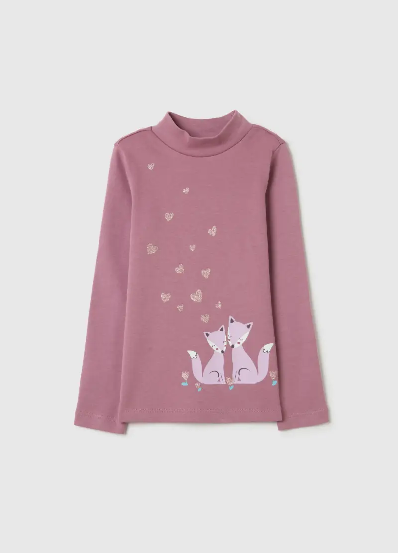 Maglia Da Bambina In Puro Cotone Rosa Regular Fit, Rosa