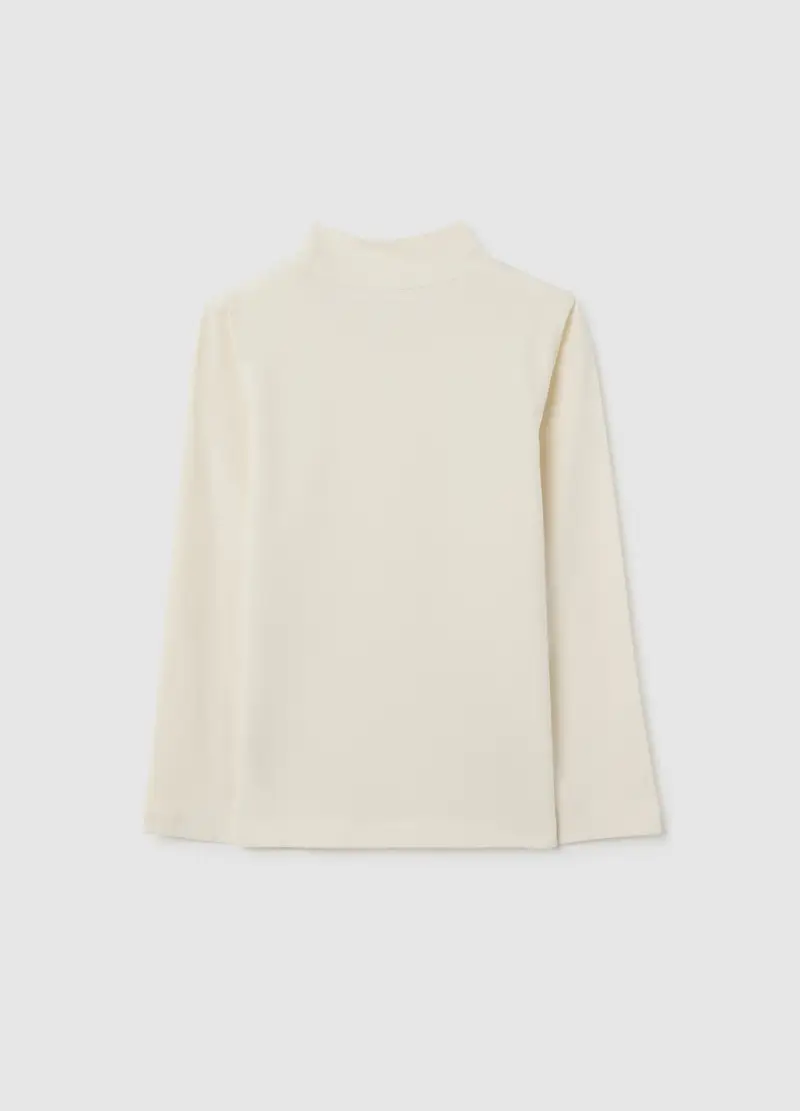 Maglia Da Bambino In Cotone Elasticizzato Beige Regular Fit, Beige miniatura 2