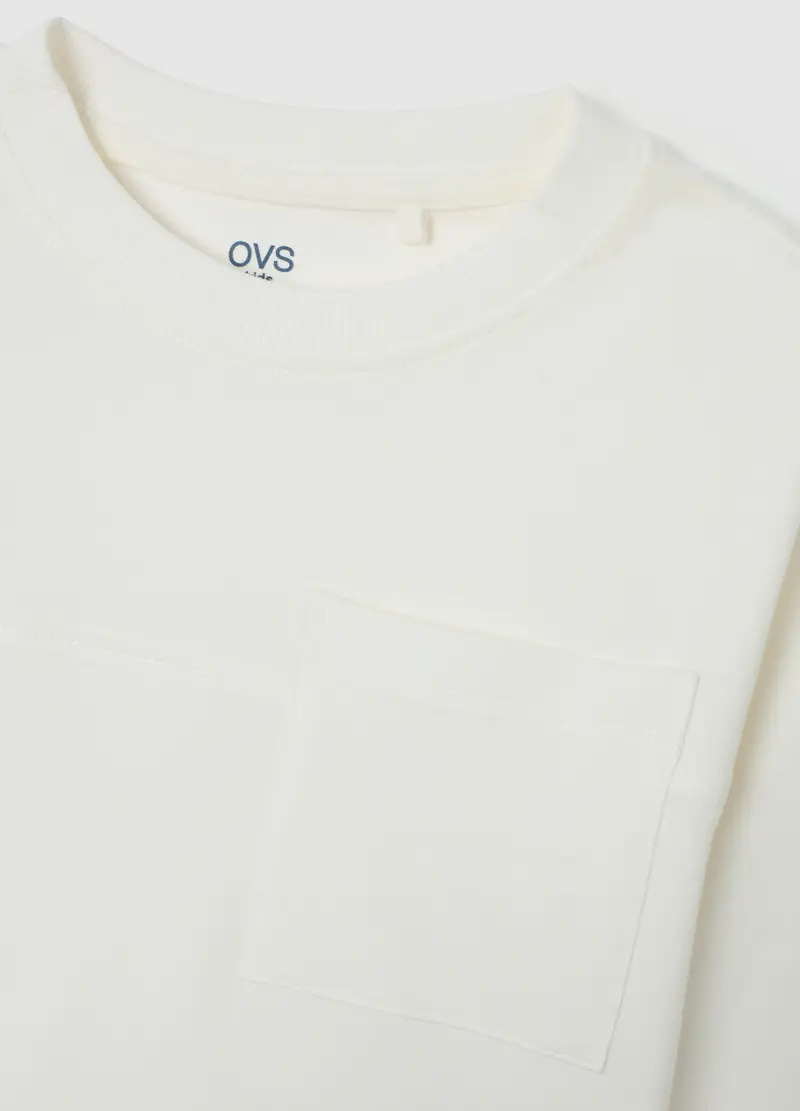 Ovs Kids Maglia Bambino In Misto Cotone Elasticizzato Bianca miniatura 3