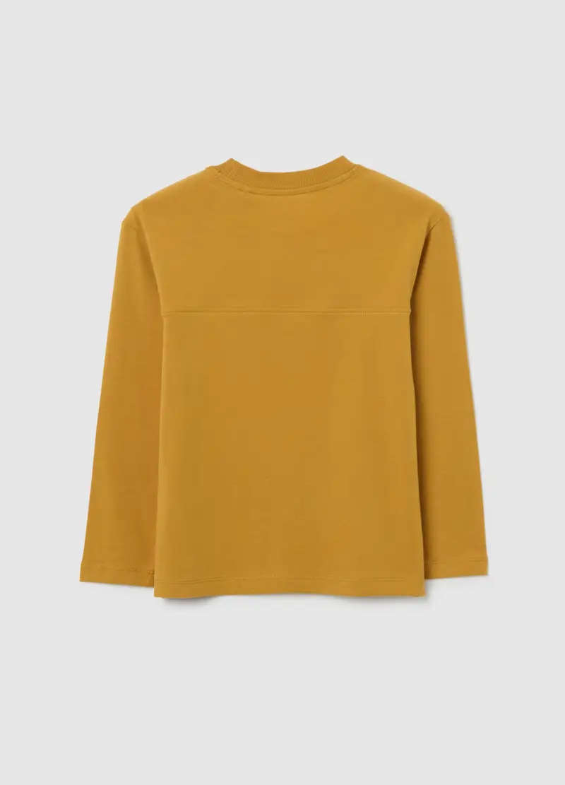 Maglia Da Bambino In Misto Cotone Elasticizzato Giallo Regular Fit, Giallo miniatura 2