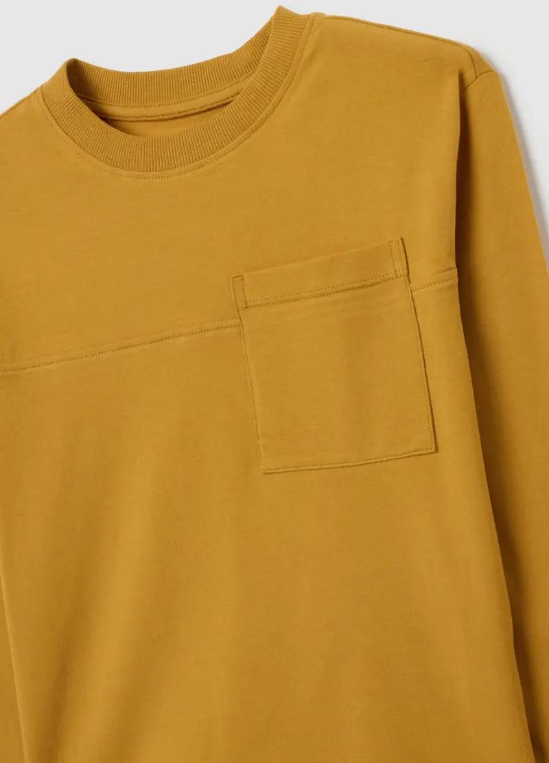 Maglia Da Bambino In Misto Cotone Elasticizzato Giallo Regular Fit, Giallo miniatura 3