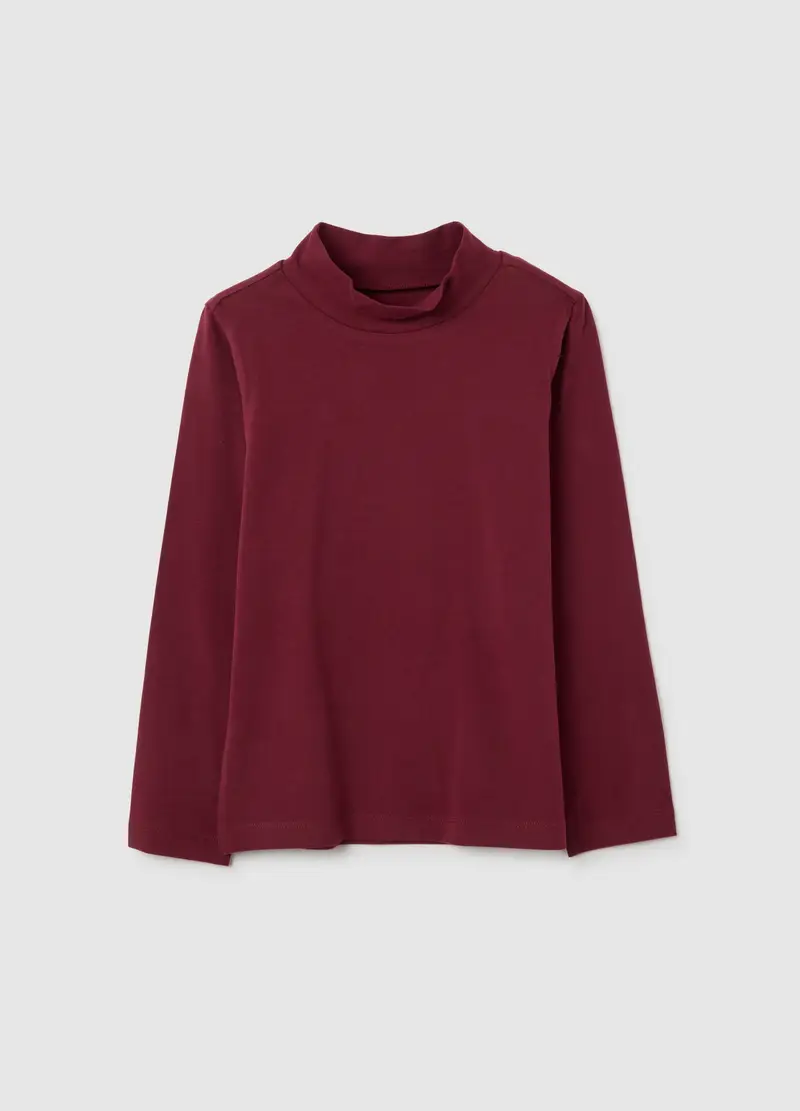 Maglia Da Bambino In Misto Cotone Elasticizzato Rosso Regular Fit, Rosso