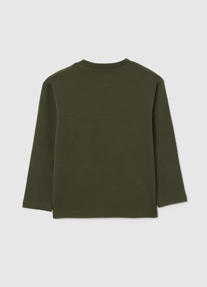 Maglia Da Bambino In Misto Cotone Elasticizzato Verde Regular Fit, Verde miniatura 2