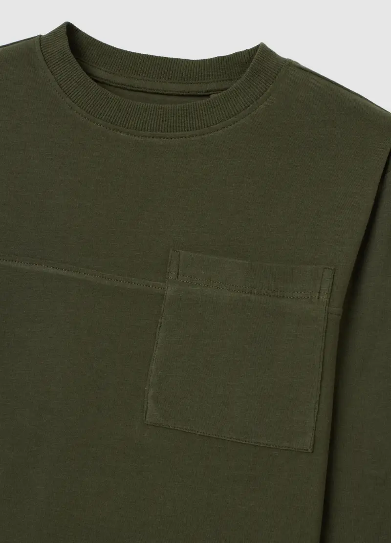 Maglia Da Bambino In Misto Cotone Elasticizzato Verde Regular Fit, Verde miniatura 3