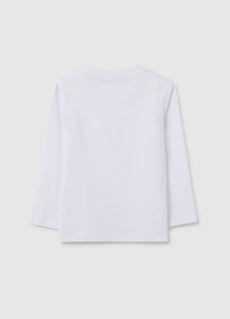 Maglia Da Bambino In Puro Cotone Bianca Regular Fit, Bianco miniatura 2