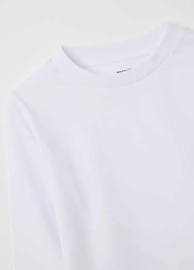 Maglia Da Bambino In Puro Cotone Bianca Regular Fit, Bianco miniatura 3