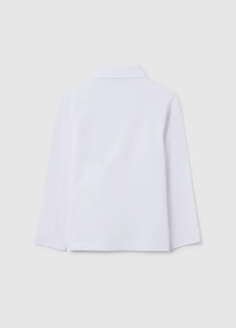 Maglia Da Bambino In Puro Cotone Bianca Regular Fit, Bianco miniatura 2
