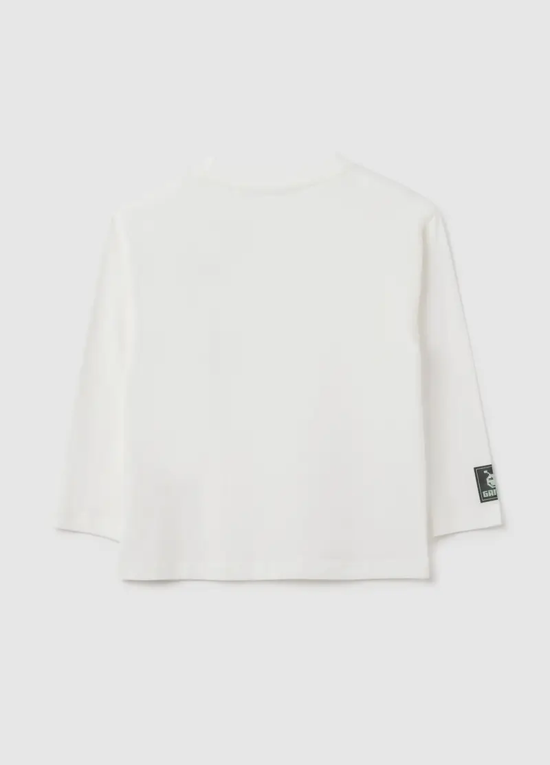 Maglia Da Bambino In Puro Cotone Bianca Regular Fit, Bianco miniatura 2