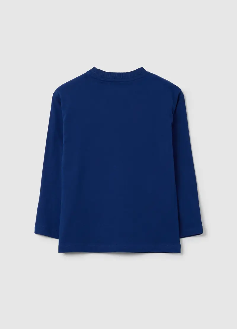 Maglia Da Bambino In Puro Cotone Blu, Blu miniatura 2