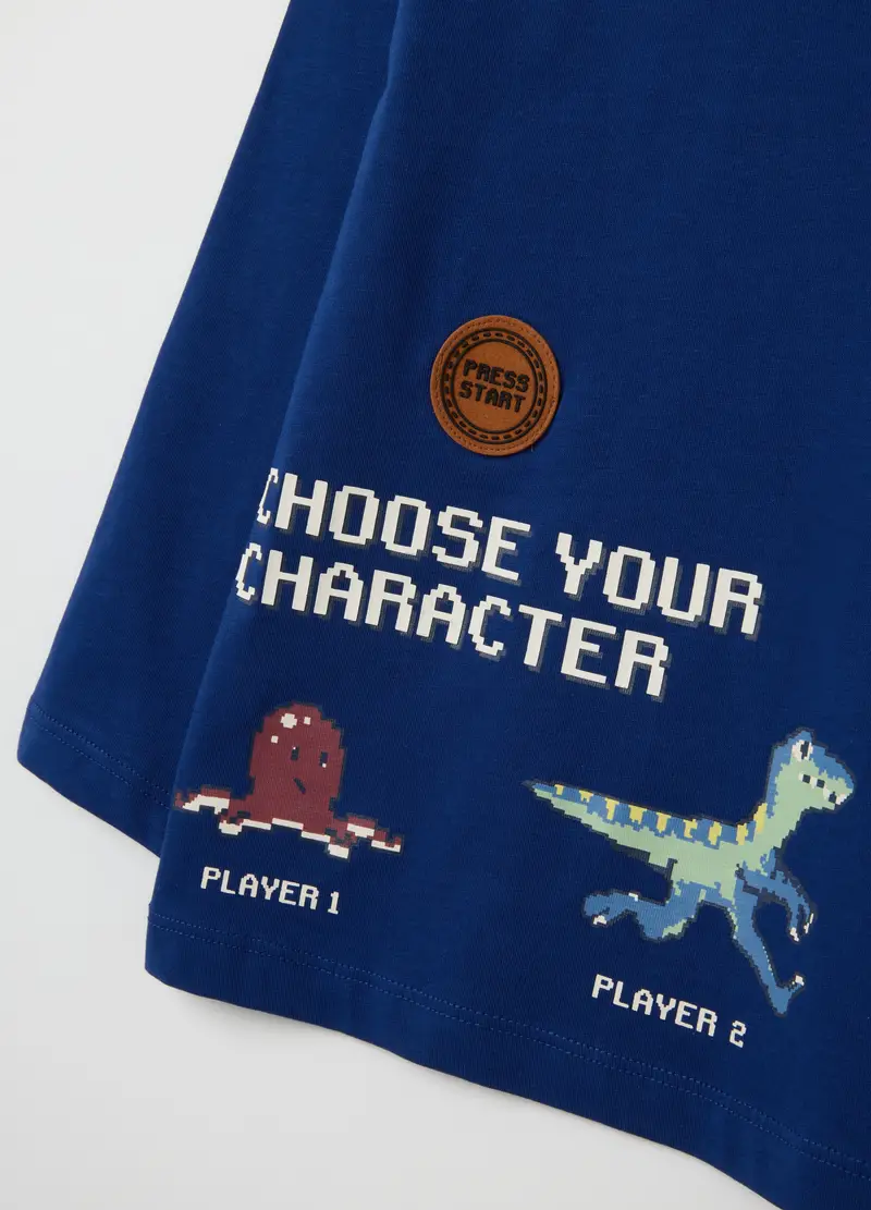 Maglia Da Bambino In Puro Cotone Blu, Blu miniatura 3