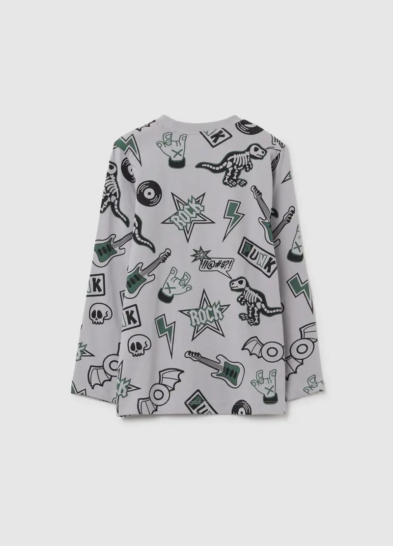 Maglia Da Bambino In Puro Cotone Grigia Regular Fit, Grigio miniatura 2