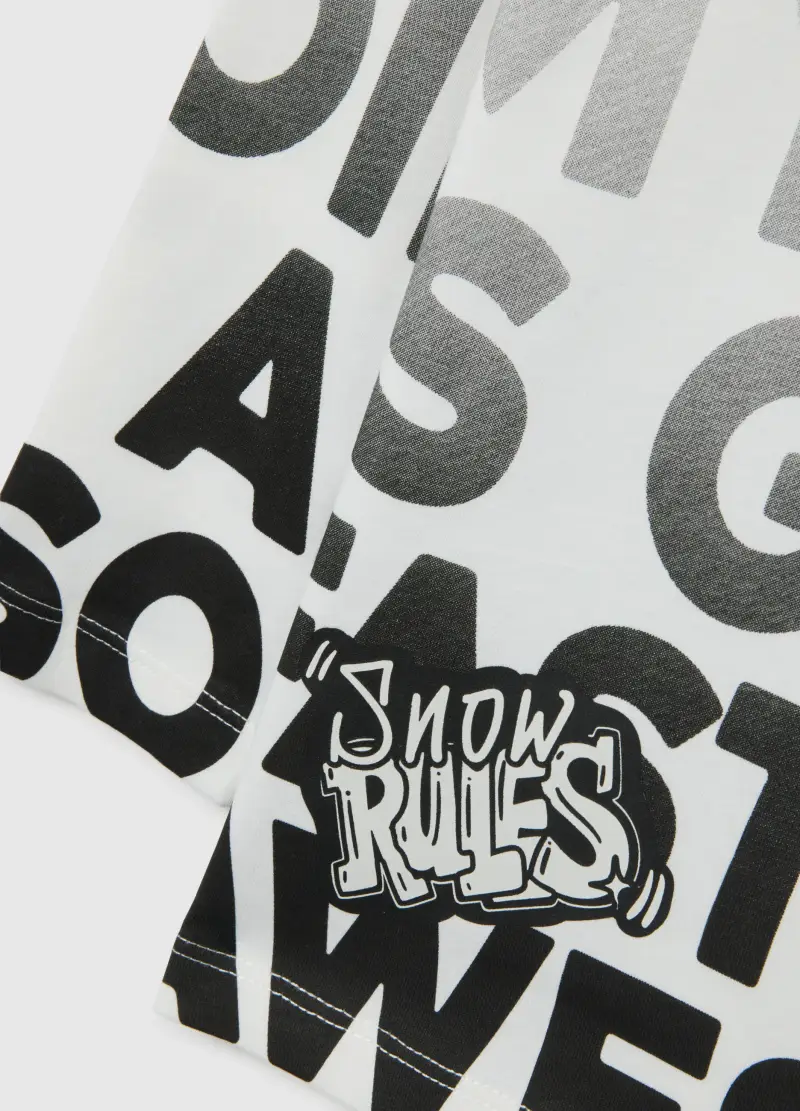 Maglia Da Bambino In Puro Cotone Multicolor Con Scollo Rotondo E Stampa, Multicolor miniatura 3