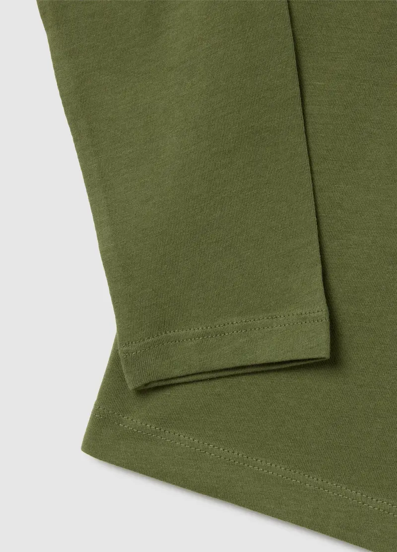 Maglia Da Bambino In Puro Cotone Verde Regular Fit, Verde miniatura 3