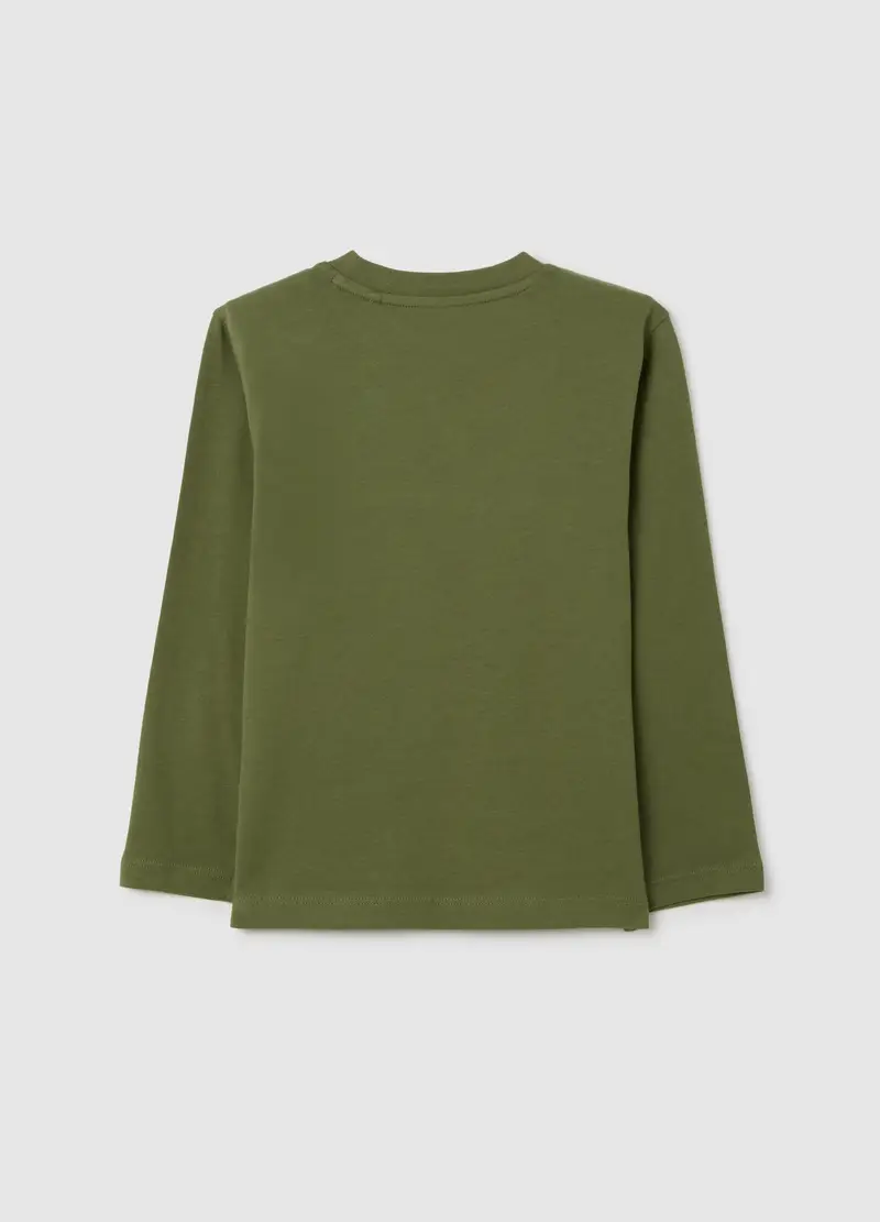 Maglia Da Bambino In Puro Cotone Verde Regular Fit, Verde miniatura 2