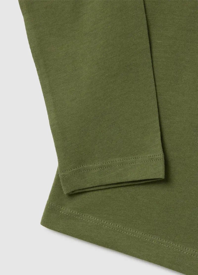 Maglia Da Bambino In Puro Cotone Verde Regular Fit, Verde miniatura 3