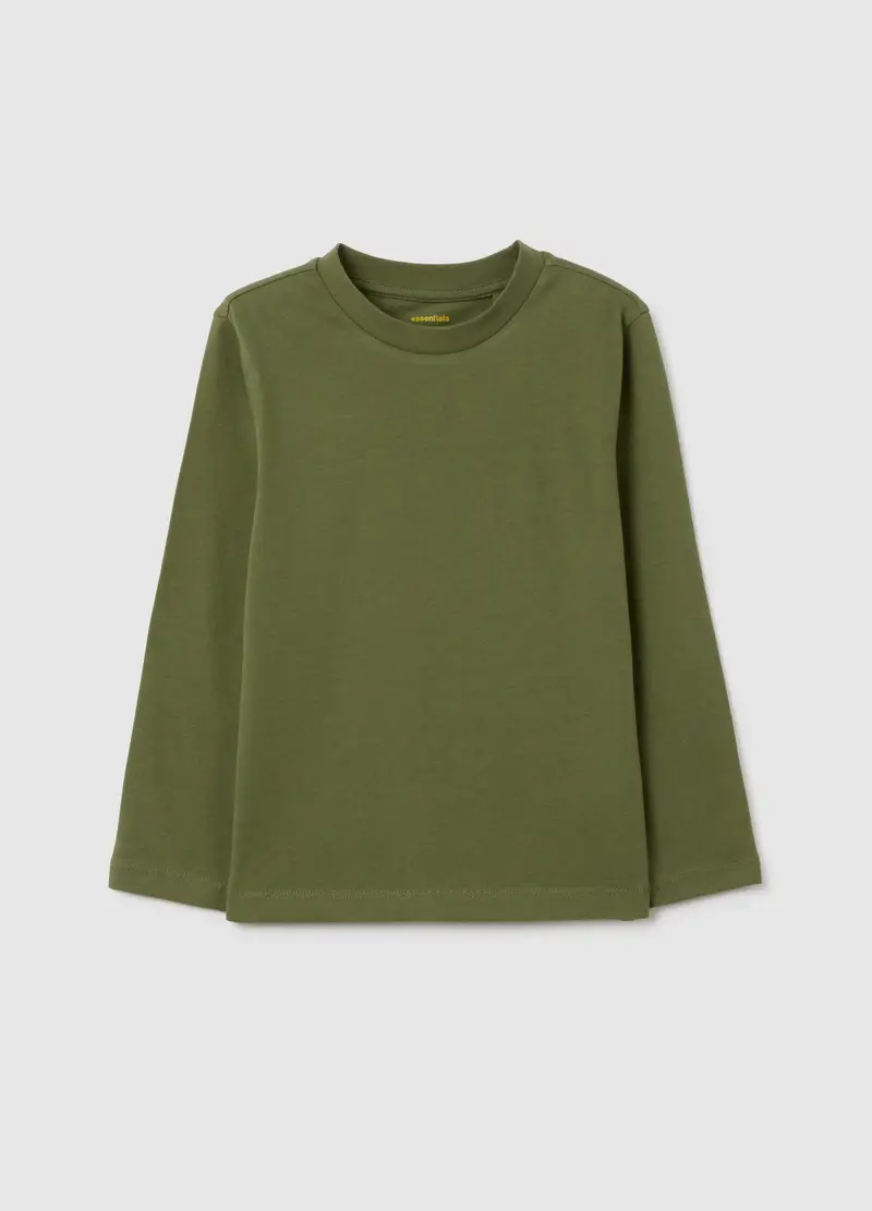 Maglia Da Bambino In Puro Cotone Verde Regular Fit, Verde