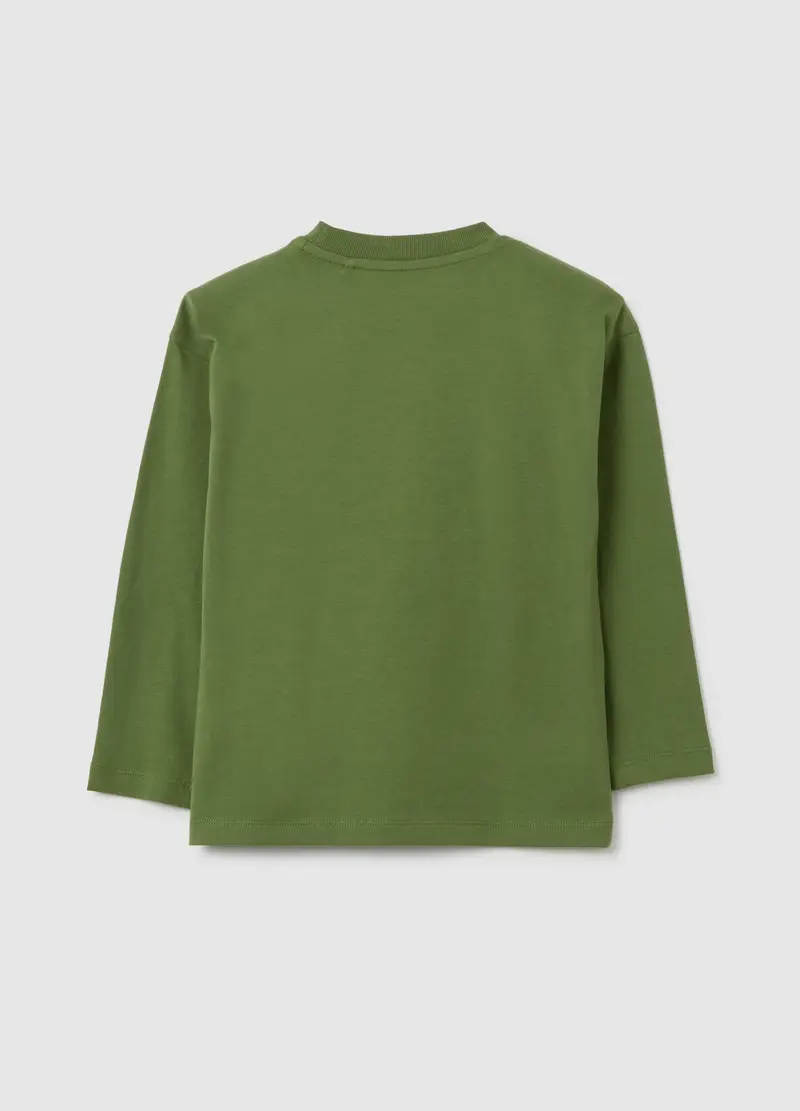 Maglia Da Bambino In Puro Cotone Verde Regular Fit, Verde miniatura 2