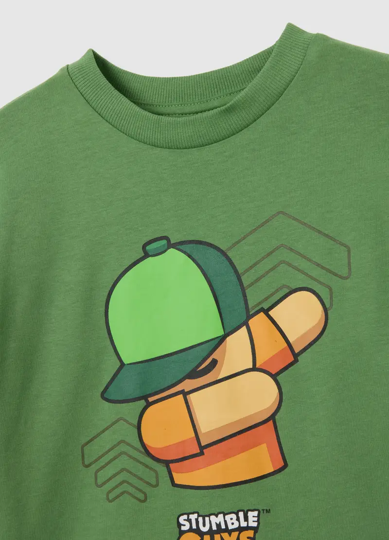 Maglia Da Bambino In Puro Cotone Verde Regular Fit, Verde miniatura 3