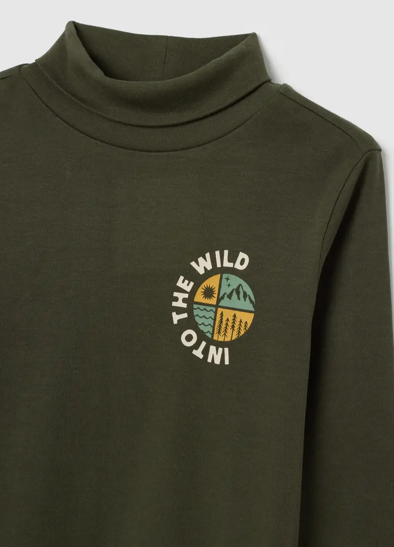 Maglia Da Bambino In Puro Cotone Verde Regular Fit, Verde miniatura 3