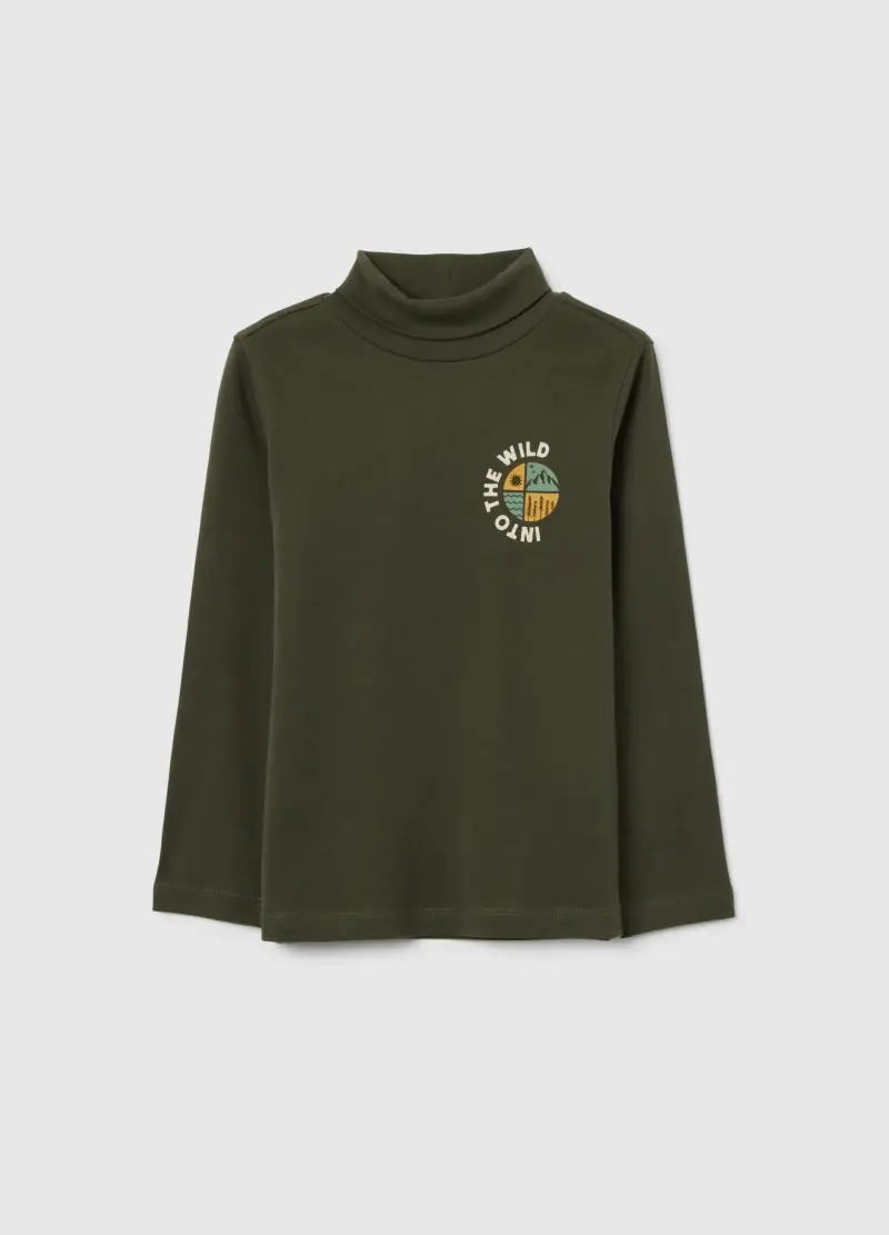 Maglia Da Bambino In Puro Cotone Verde Regular Fit, Verde