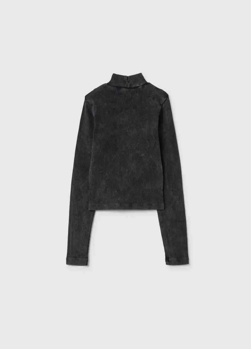 Maglia Da Ragazza In Cotone Elasticizzato Grigia Regular Fit, Bambina, Grigio miniatura 2