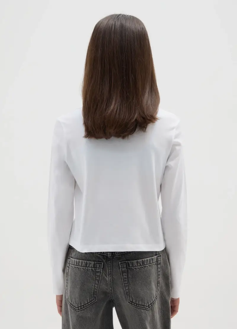 Maglia Da Ragazza In Puro Cotone Bianca Regular Fit, Bambina, Bianco miniatura 2