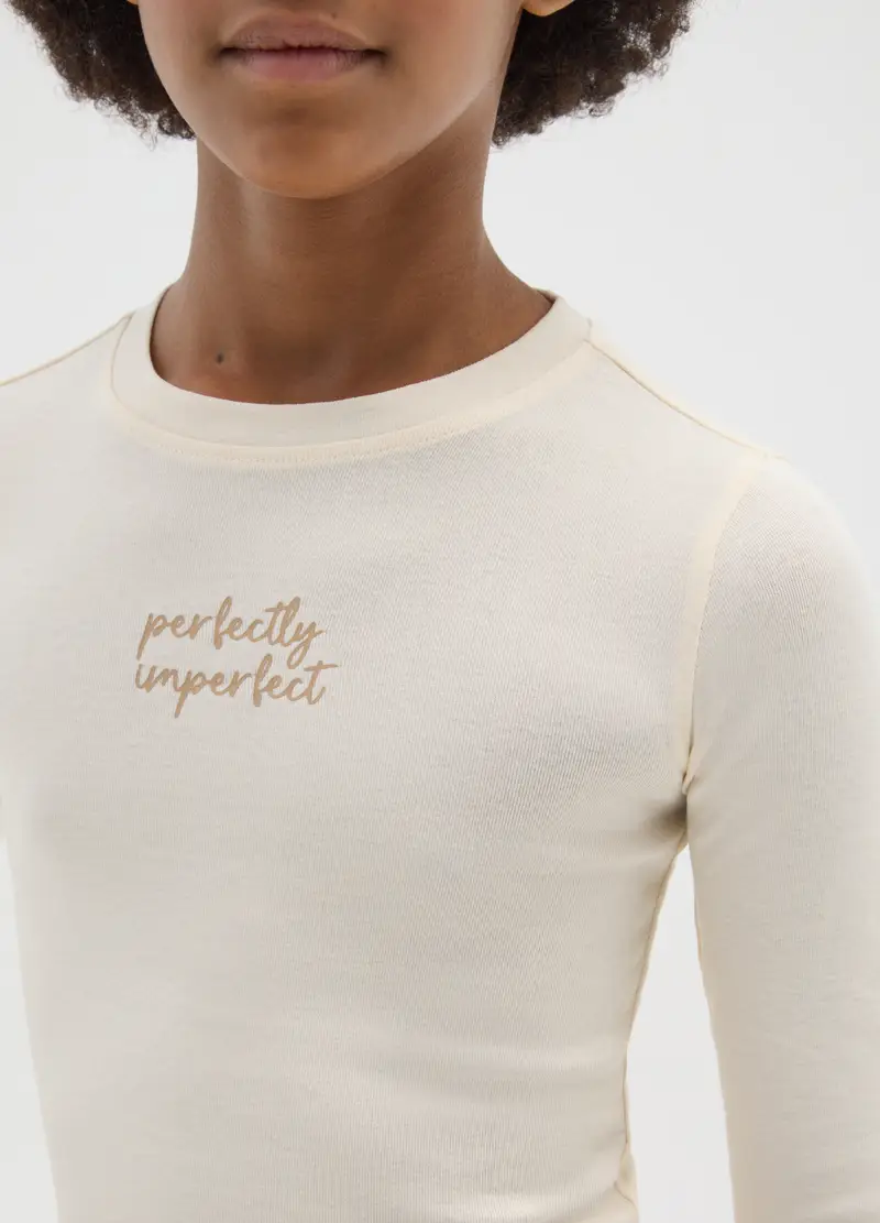 Maglia Da Ragazze In Cotone Elasticizzato Beige Regular Fit, Bambina, Beige miniatura 3