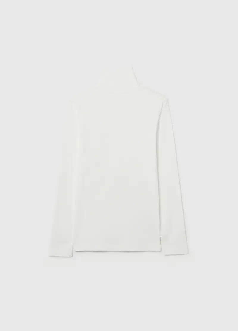 Maglia Da Ragazzo In Puro Cotone Bianca Regular Fit, Bambino, Bianco miniatura 2