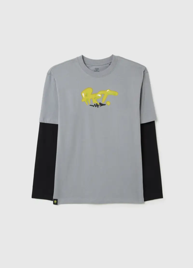 Maglia Da Ragazzo In Puro Cotone Multicolor Vestibilità Over, Bambino, Multicolor