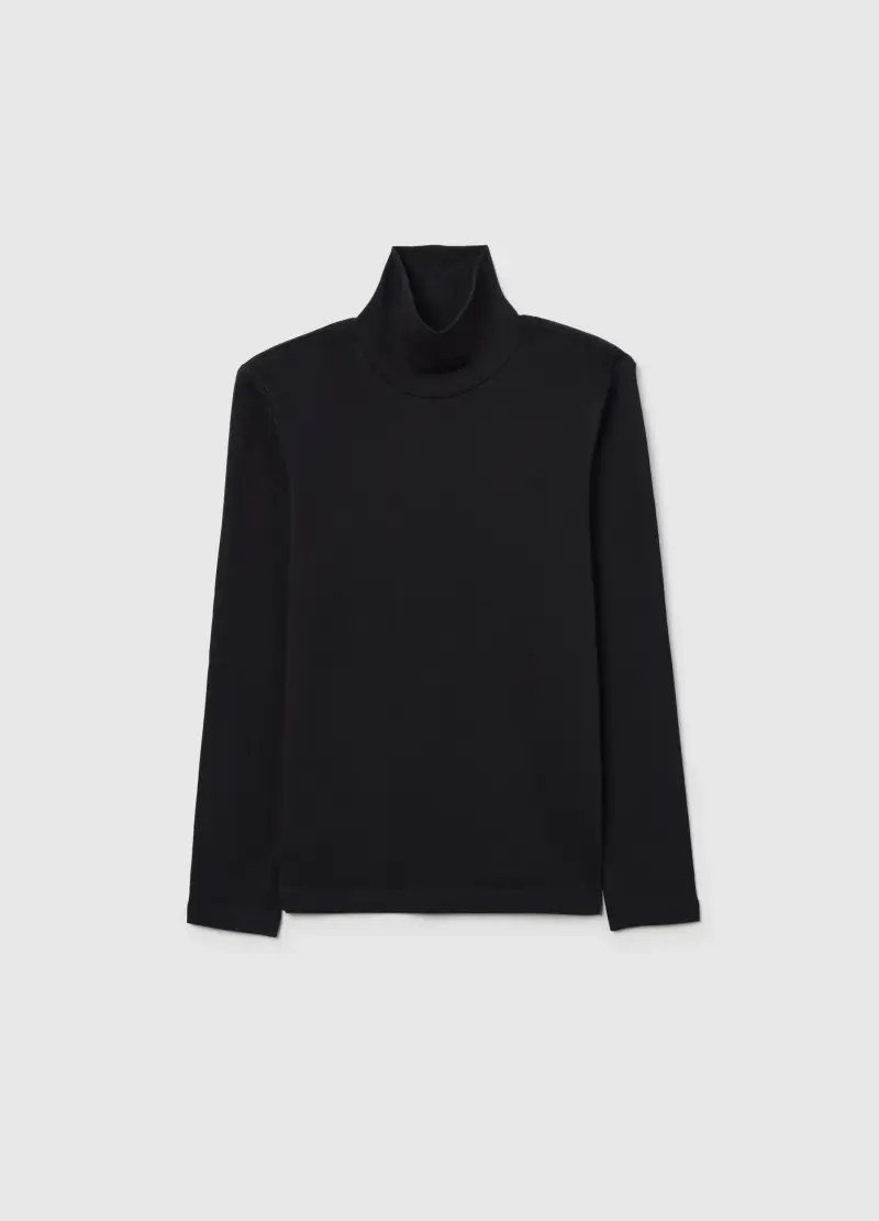 Maglia Da Ragazzo In Puro Cotone Nera Regular Fit, Bambino, Nero