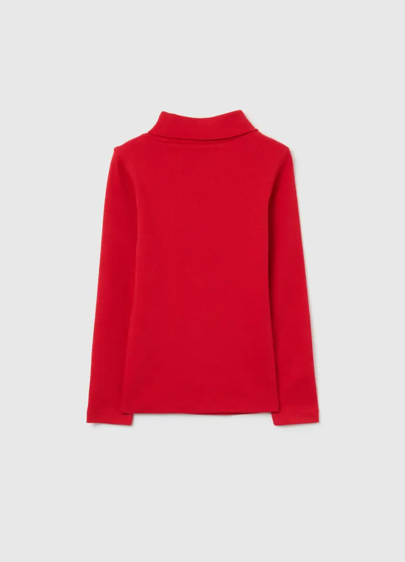 Maglia Natalizia Da Bambina In Puro Cotone Rosso Regular Fit, Rosso miniatura 2