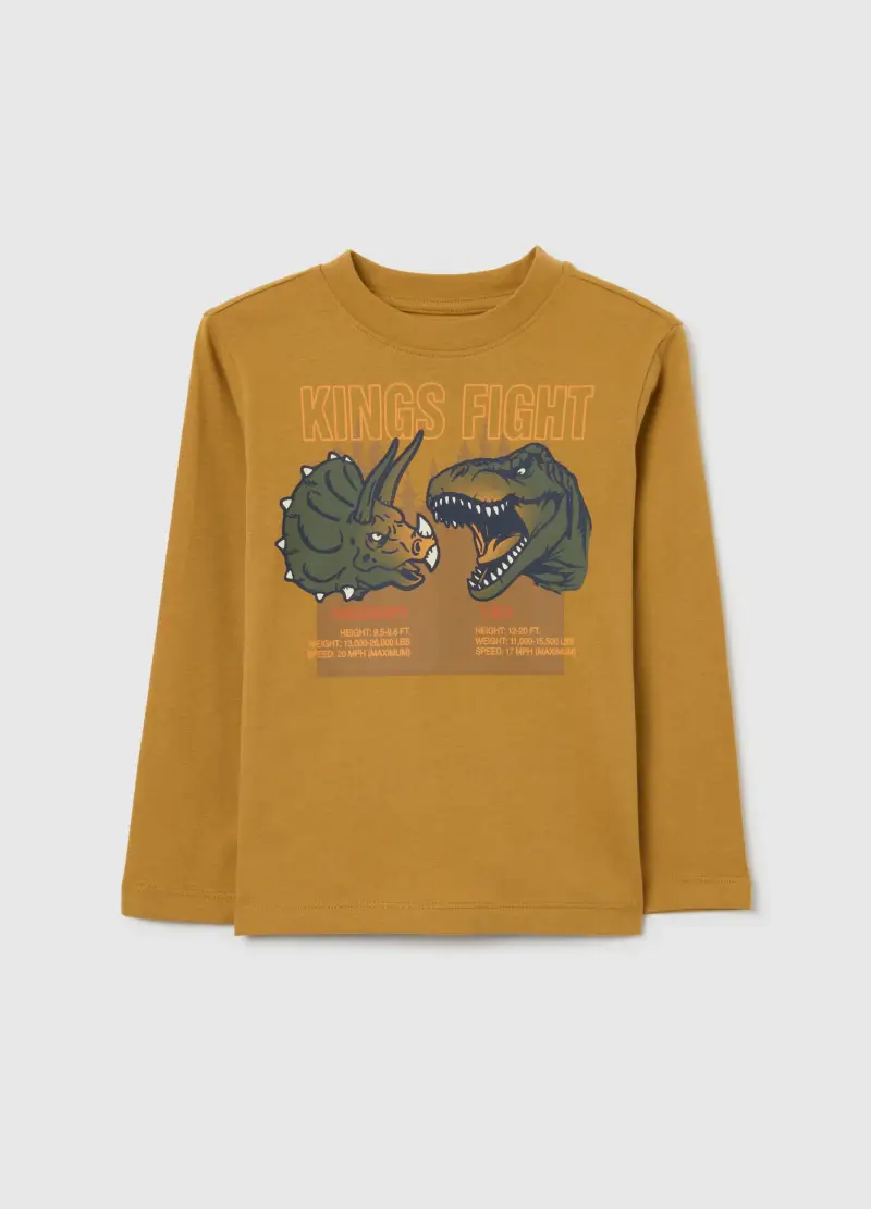 Maglietta A Maniche Lunghe Marrone Per Bambino, Beige