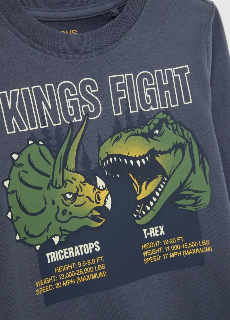 Maglietta Blu A Maniche Lunghe, Bambino, Nero miniatura 3