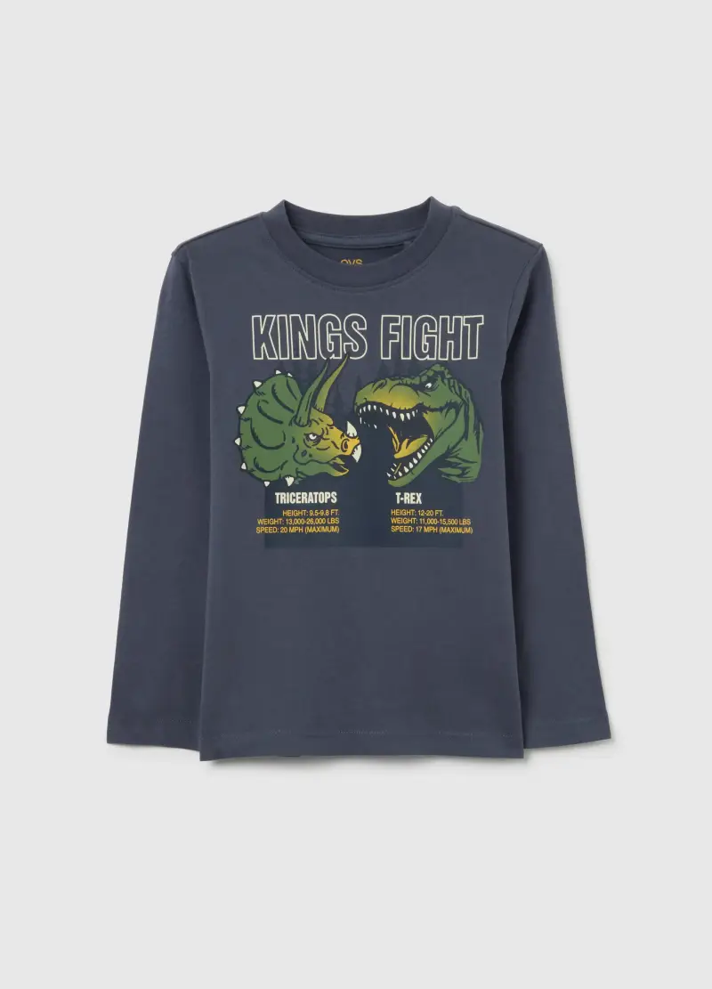 Maglietta Blu A Maniche Lunghe, Bambino, Nero