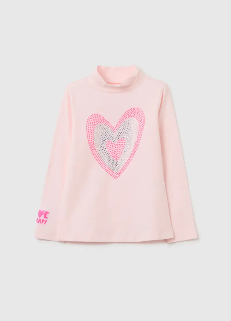 Maglietta Da Bambina In Cotone Elasticizzato Rosa Regular Fit, Rosa