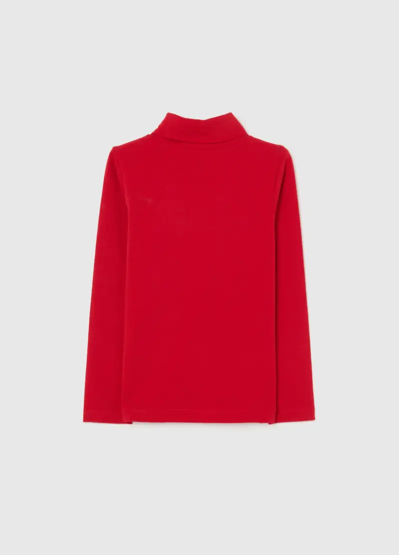 Maglietta Da Bambina In Cotone Elasticizzato Rossa Regular Fit, Rosso miniatura 2