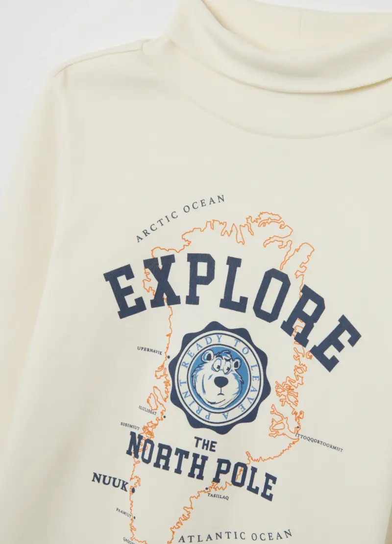 Maglietta Da Bambino In Puro Cotone Beige Regular Fit, Beige miniatura 3