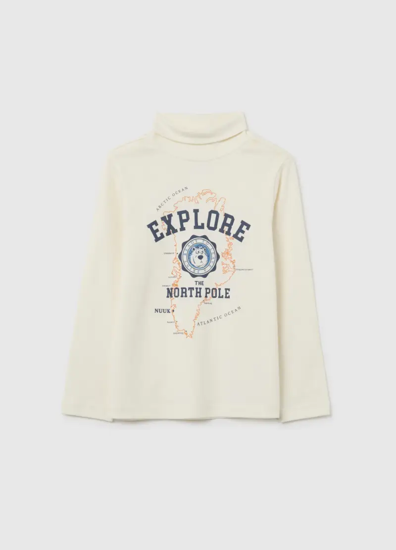 Maglietta Da Bambino In Puro Cotone Beige Regular Fit, Beige