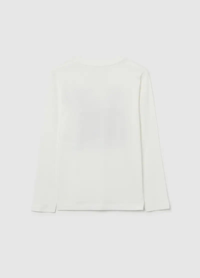 Maglietta Da Ragazzo In Puro Cotone Bianca Regular Fit, Bambino, Bianco miniatura 2