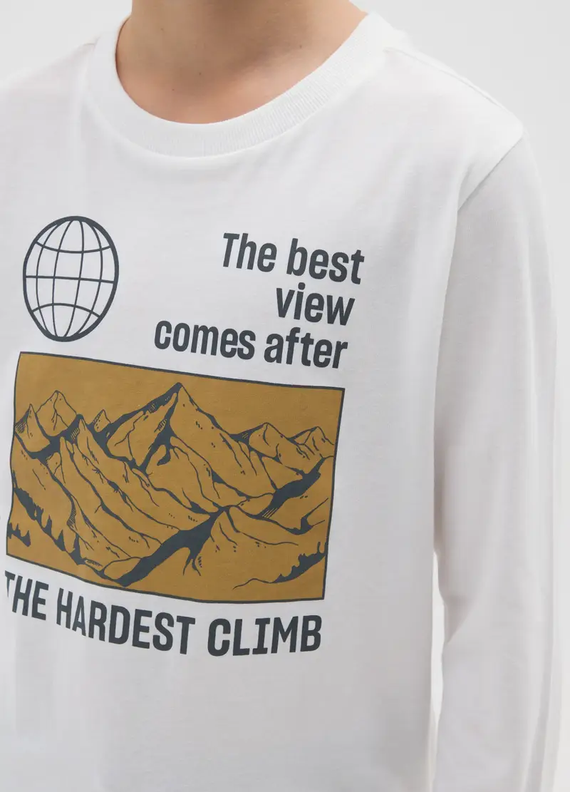 Maglietta Da Ragazzo In Puro Cotone Bianca Regular Fit, Bambino, Bianco miniatura 3