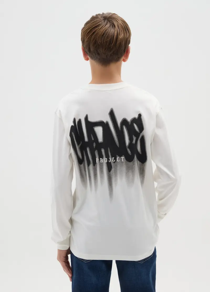 Maglietta Da Ragazzo In Puro Cotone Bianca Regular Fit, Bambino, Bianco miniatura 2