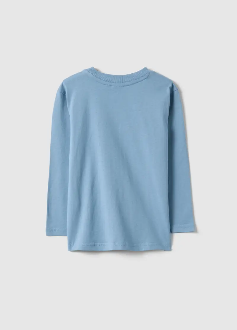 Maglietta In Puro Cotone Azzurra Da Bambino Regular Fit Con Sonic, Azzurro miniatura 2