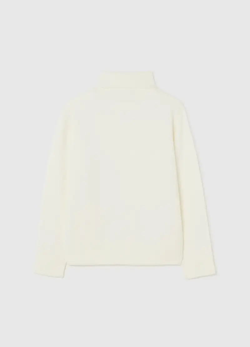 Maglione A Collo Alto Bianco Da Bambino Regular Fit, Bianco miniatura 2