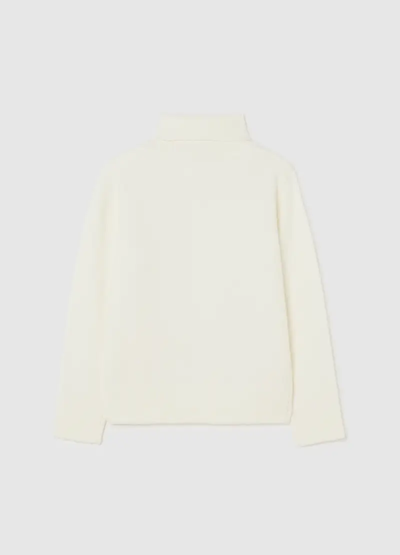 Maglione A Collo Alto Bianco Da Bambino Regular Fit, Bianco miniatura 2