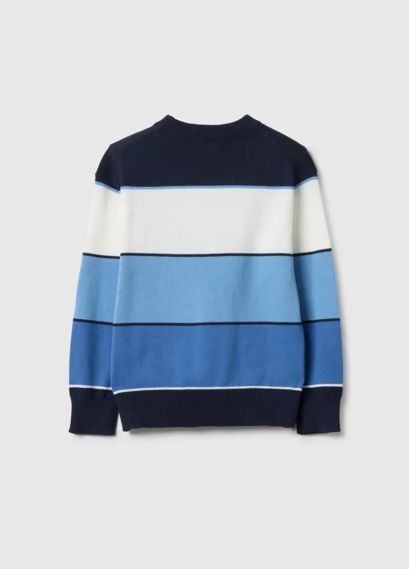 Maglione A Righe Multicolor Da Bambino In Puro Cotone Regular Fit, Multicolor miniatura 2