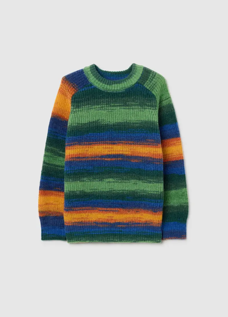 Maglione A Righe Multicolor Da Bambino Vestibilità Over, Multicolor