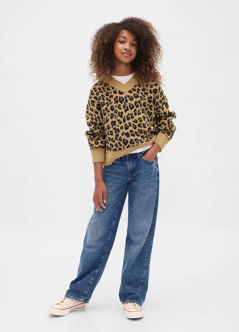 Maglione A Stampa Leopardata, Bambina, Beige miniatura 3