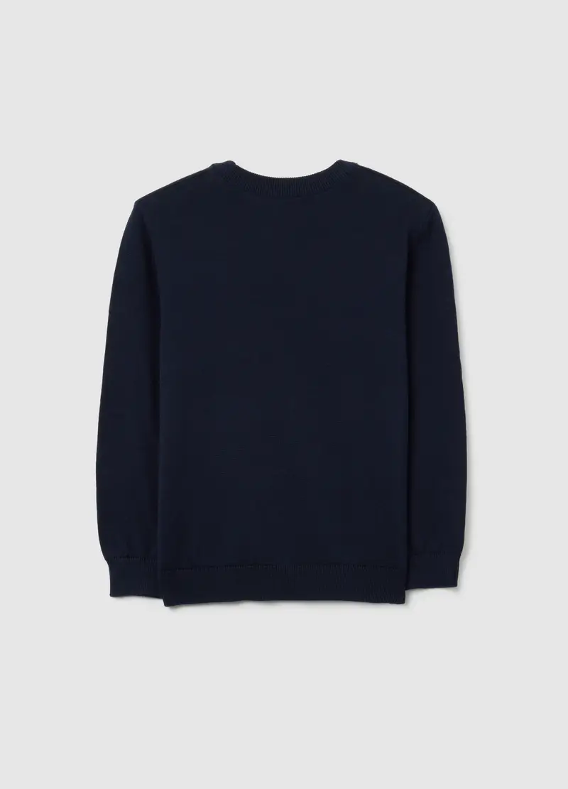 Maglione Blu Da Bambino In Puro Cotone Vestibilità Over, Blu miniatura 2