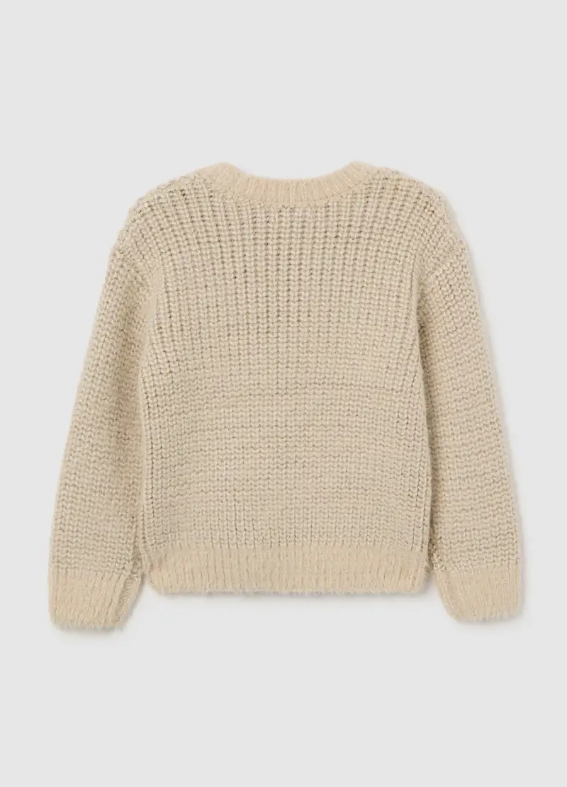 Maglione Da Bambina Beige Regular Fit, Beige miniatura 2